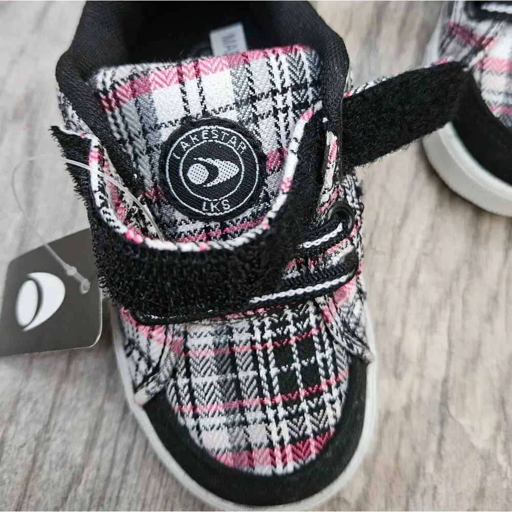 Lakeshore LKS Black and Pink Plaid Shoes Size 6T